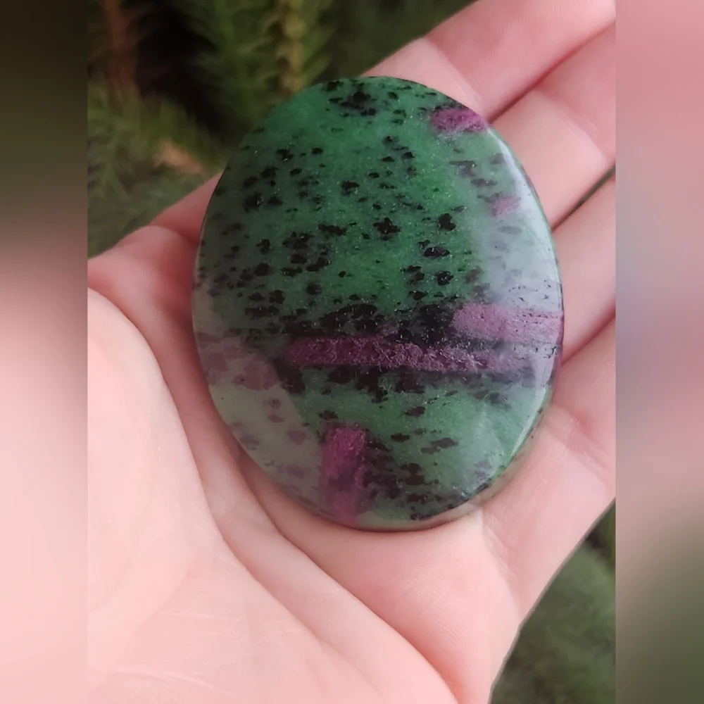 ✨ Ruby in Zoisite Palm Stone | Natural Healing Crystal | Heart & Vitality ✨ - Picture 2 of 6